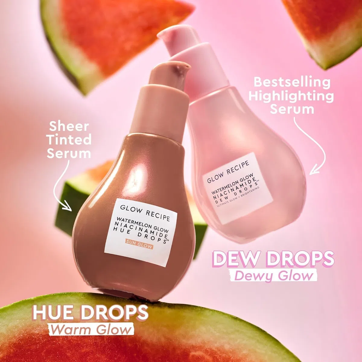 Glow Recipe Watermelon Glow Niacinamide Dew Drops 40ml, hyaluronsäure,vitamin,vitamin e, für Hydration