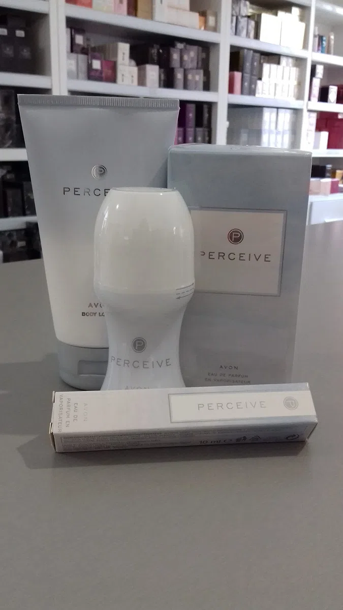 Avon Perceive Set für Sie Eau de Parfum + Körperlotion + Mini Duftroller + Deorroller