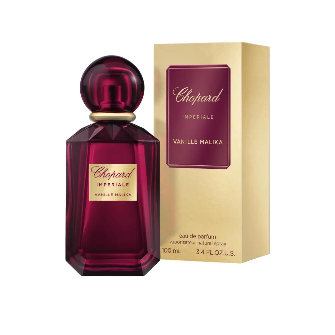 Chopard Vanille Malika 100 ml, Eau de Parfum für Damen | Amber Gourmand Duft, Sinnliche Noten von Vanille, rosa Pfeffer, Lychee und Cashmeran, Parfum Damen, Roter Glasflakon