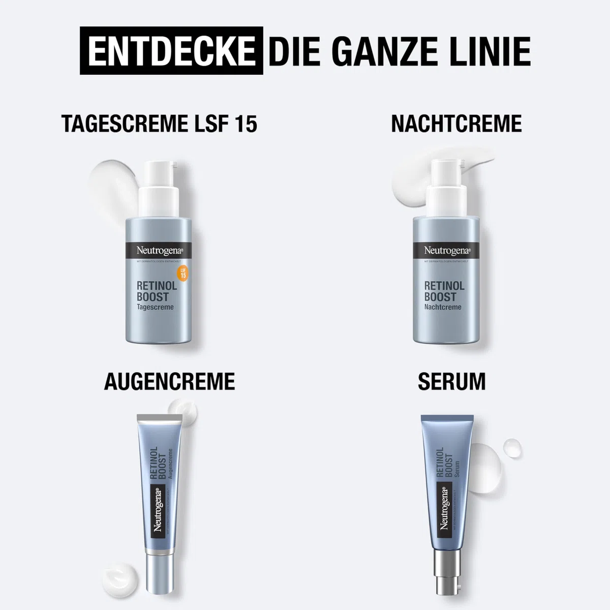 Neutrogena Retinol Boost Anti-Ageing Set Tagescreme SPF 15 Nacht Creme Serum Retinol Hyaluronsäure
