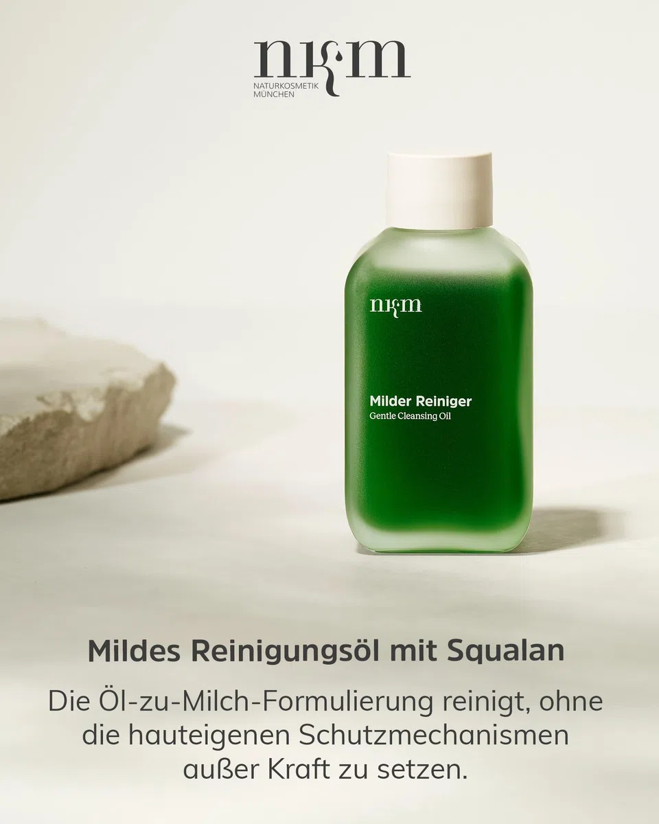 nkm Naturkosmetik München Milder Reiniger - 100 ml - Gesichtsreiniger mit Öl - Reinigt Sanft - Vegan - Für Unreine Haut - Dermatologisch Getestet