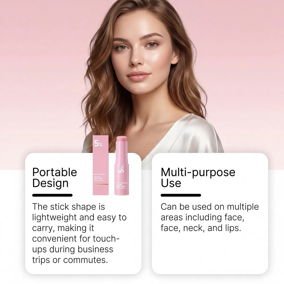PDRN Care Sticks with Collagen Moisturizing Firming Anti-Aging 10 g | Korean Anti-Wrinkle Balm, Smooth Fine Lines, Firming Care for Wrinkles Gesicht und Anti Dark Circle, Augen und Hals