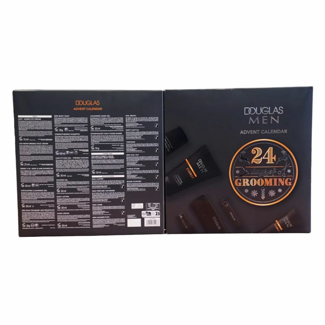 DOUGLAS Adventskalender 2024 Männer Beauty Wert 180 € - EXKLUSIV Edition - 24 Pflege Kosmetik Advent Kalender für den Mann, Weihnachtskalender Herren inkl. JUNG Lufterfrischer