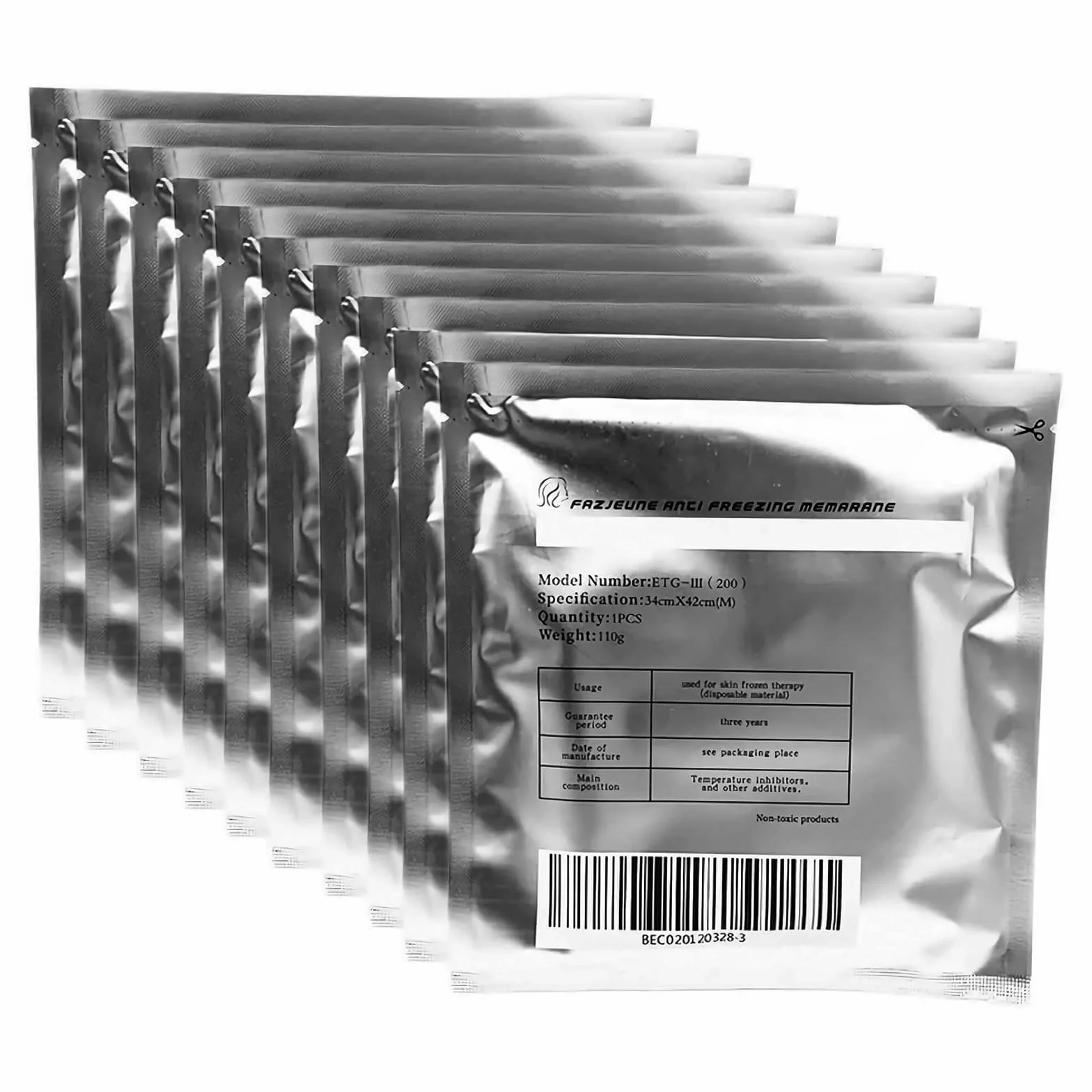Lazzybeauty Antifreeze Membran, Große Größe, Medizinische Cryo Pads für Cryolipolyse Geräte, je 34x42 cm, 110 g, 10er Pack