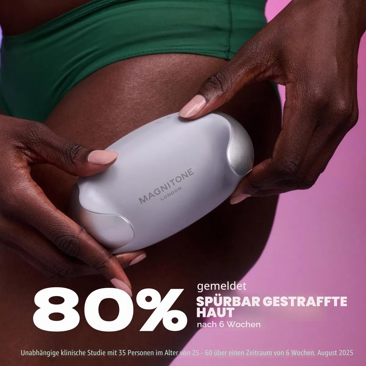 Magnitone Diablo Pro Ganzkörper-Skulpturgerät Mikrostrom EMS Radiofrequenz Massage 3 Intensitätsstufen Kabellos Tragbar 70 Minuten Akku