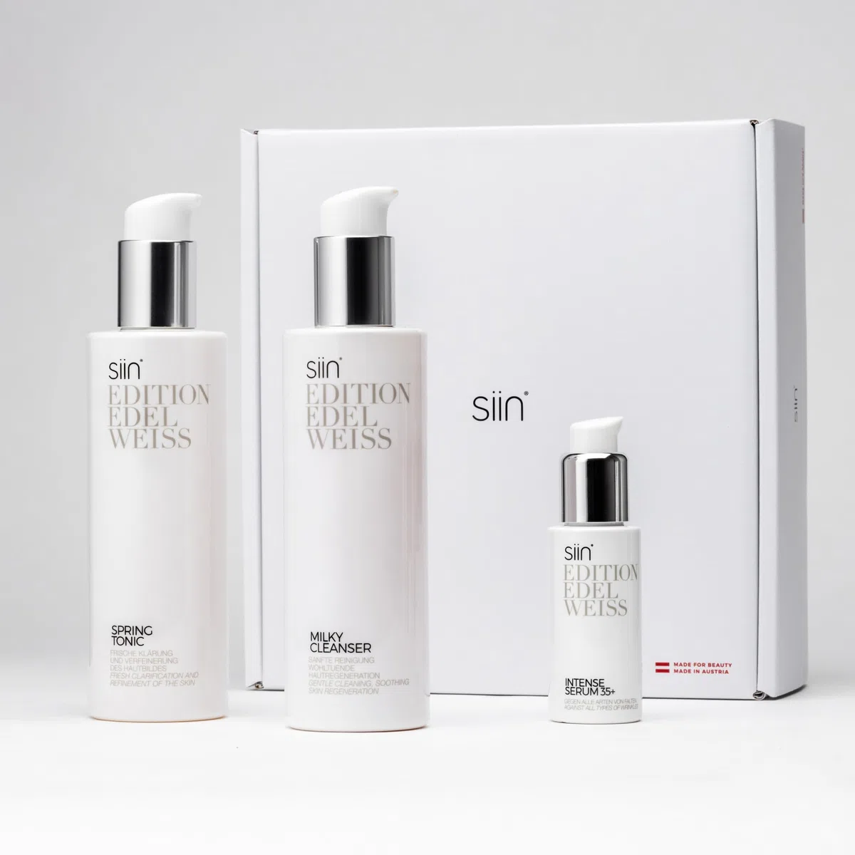 BEAUTY BOX-BASIC 35+, für alle Hauttypen, reinigt porentief, verfeinert das Hautbild, gegen Falten aller Art, mit Edelweiss, Hyaluron, Argireline, Retinol, Ceramide, Oxyforce