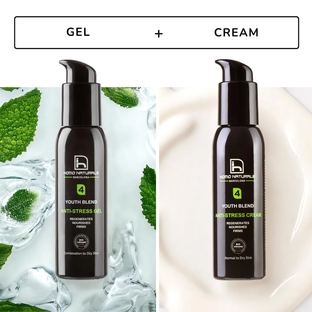 Homo Naturals 365 Anti-Aging-Set, Anti-Falten-Gel + Anti-Falten-Creme, Geschenkset für Männer, Gesichtspflege für Männer, Kosmetik, Geschenke für Männer, 100 % natürliche und Bio-Behandlung
