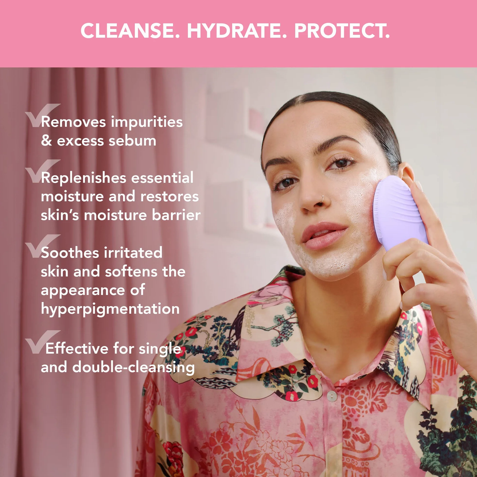 FOREO LUNA Micro-Foam Cleanser 2.0 – Gesichtsreinigung – Vitamin E - Aminosäuren - Mitesserentferner - Porenreiniger - Make Up Entferner – Reinigungsschaum Gesicht – Vegan – Gesichtspflege – 100 ml