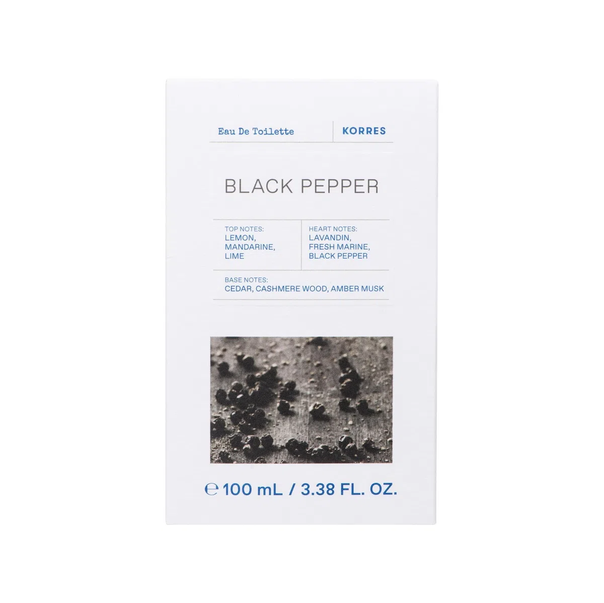 KORRES Black Pepper Eau de Toilette für Ihn, holzig-zitrischer Herrenduft mit schwarzem Pfeffer, Kaschmirholz & Ambra, veganer Männerduft, 100 ml