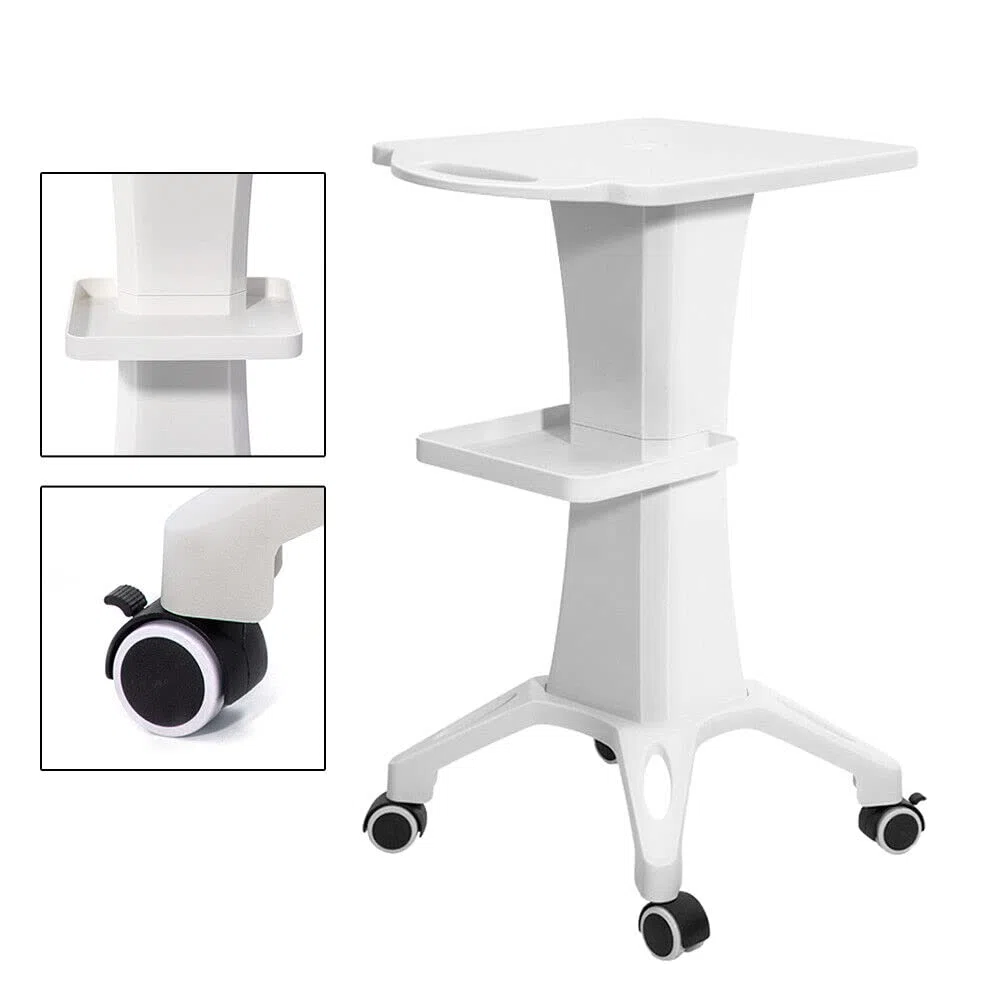 SHZICMY Kosmetikwagen 2-Lagiges ABS Salonwagen Tragbar Beauty Salon Trolley mit Rollen