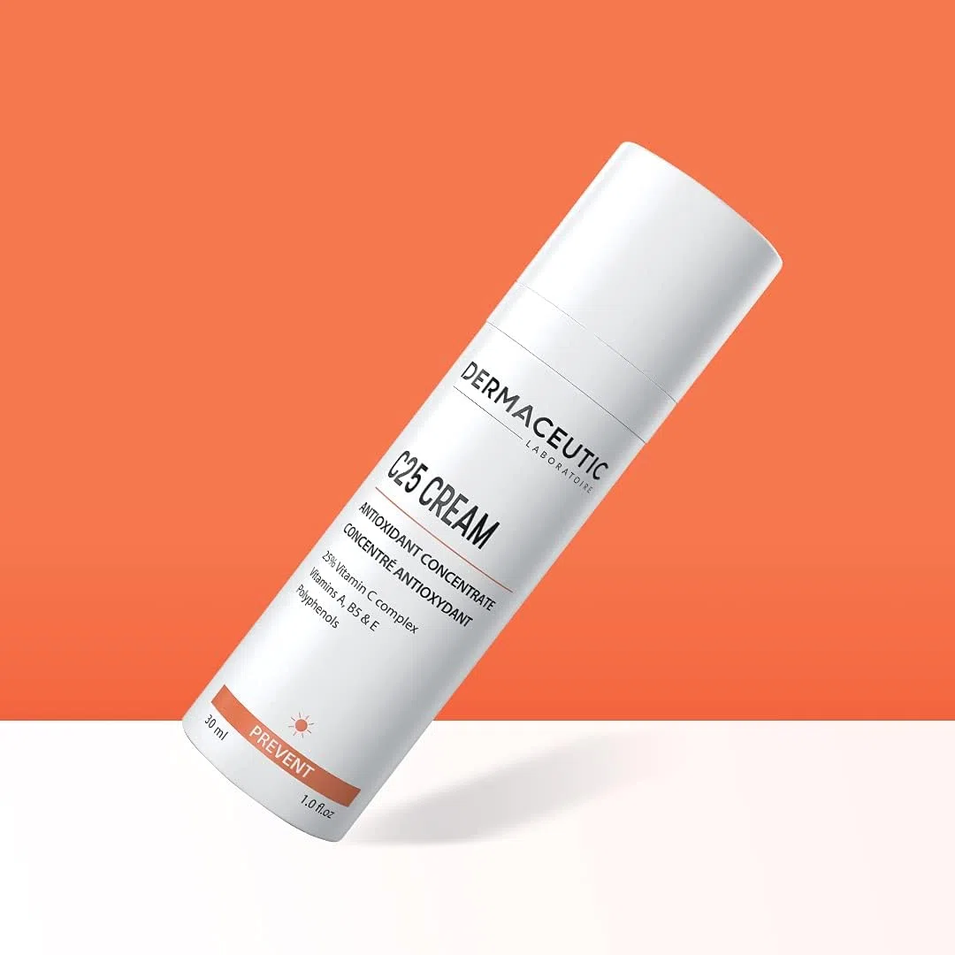 C25 Cream | Antioxidative & Anti-Aging Gesichtscreme | 25% Vitamin C & Polyphenole | Kraftvoller Komplex mit Vitaminen C, A, B5 & E | Anti-Falten | Vegan & Ohne Silikon | 30 ml | Dermaceutic