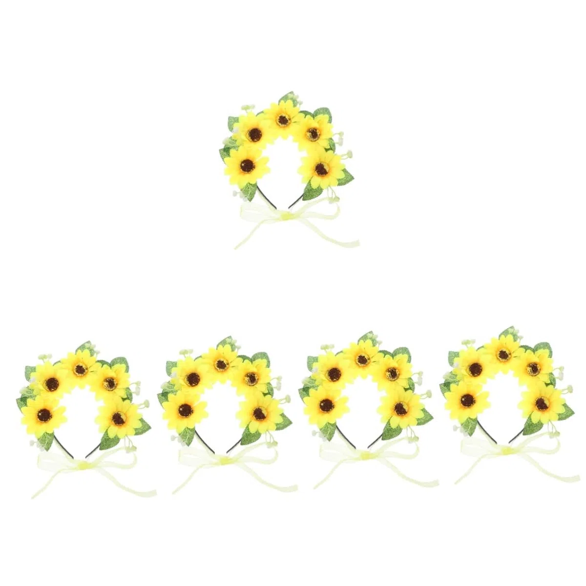 FRCOLOR 5stücke Blumenkranz Haarreif Mit Sonnenblumen Für Frauen Boho Haarschmuck Für Hochzeiten Festivals Und Partys Leicht Und Komfortabel Perfektes Accessoire Zur Verschönerung
