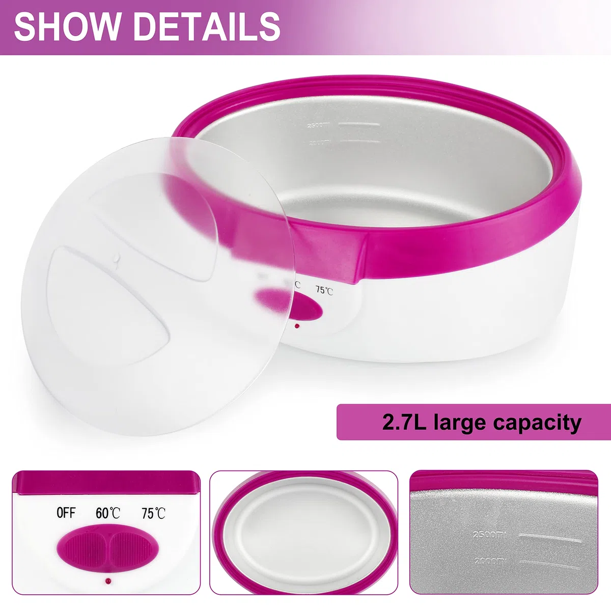 Paraffinbäder Wachsbad für Hände und Füße, Forever Speed Paraffin Wachsbad für Hände und Füße Gerät 265W, Elektrisches Wachsbad mit Paraffinwachs Set Rosa