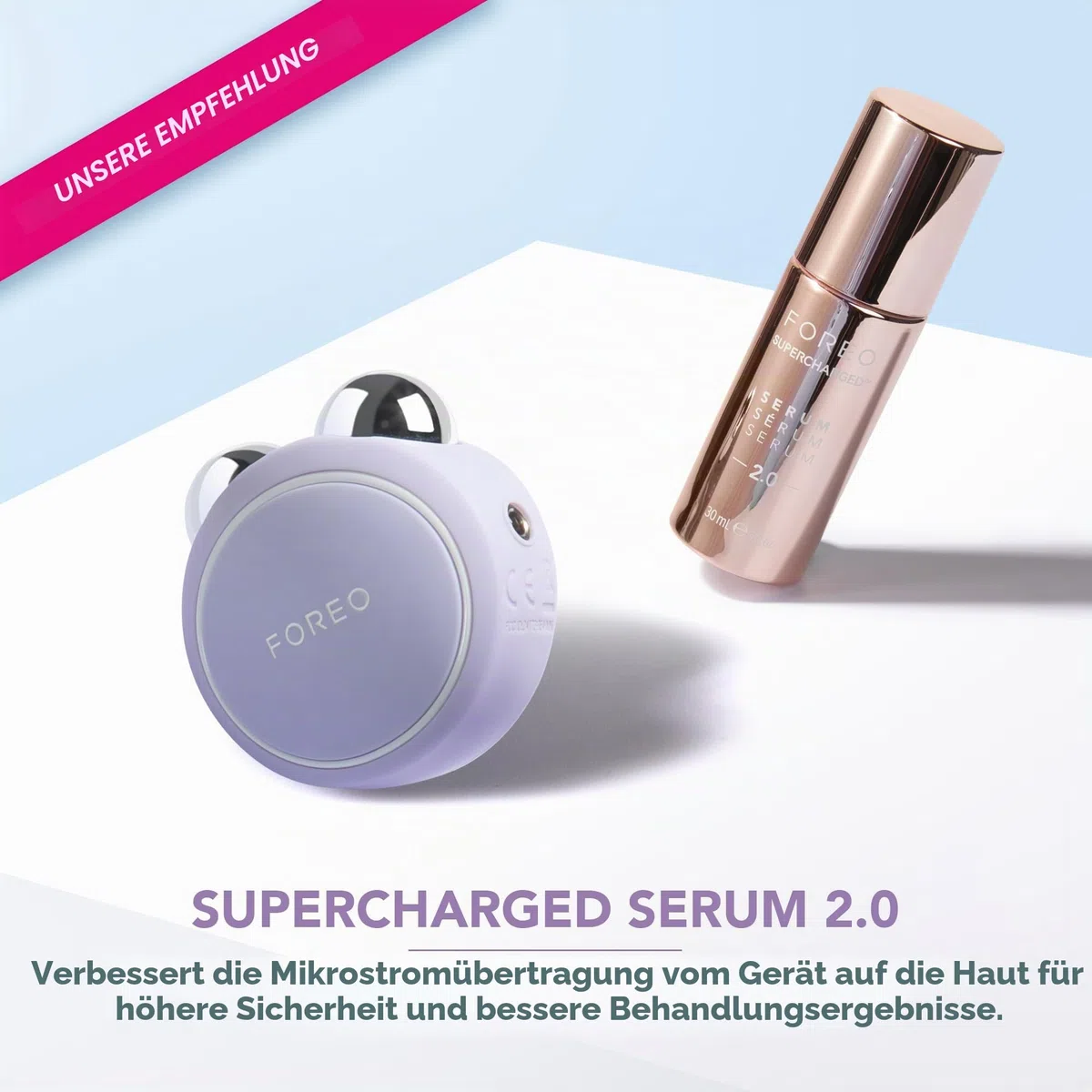 FOREO BEAR mini Gezieltes Mikrostrom-Facelifting-Gerät - Gesichtsmassagegerät gegen falten - Gesicht & Jawline Trainer - Gesichtsmassage - Face lifting gerät-- Anti-Aging - Lavander