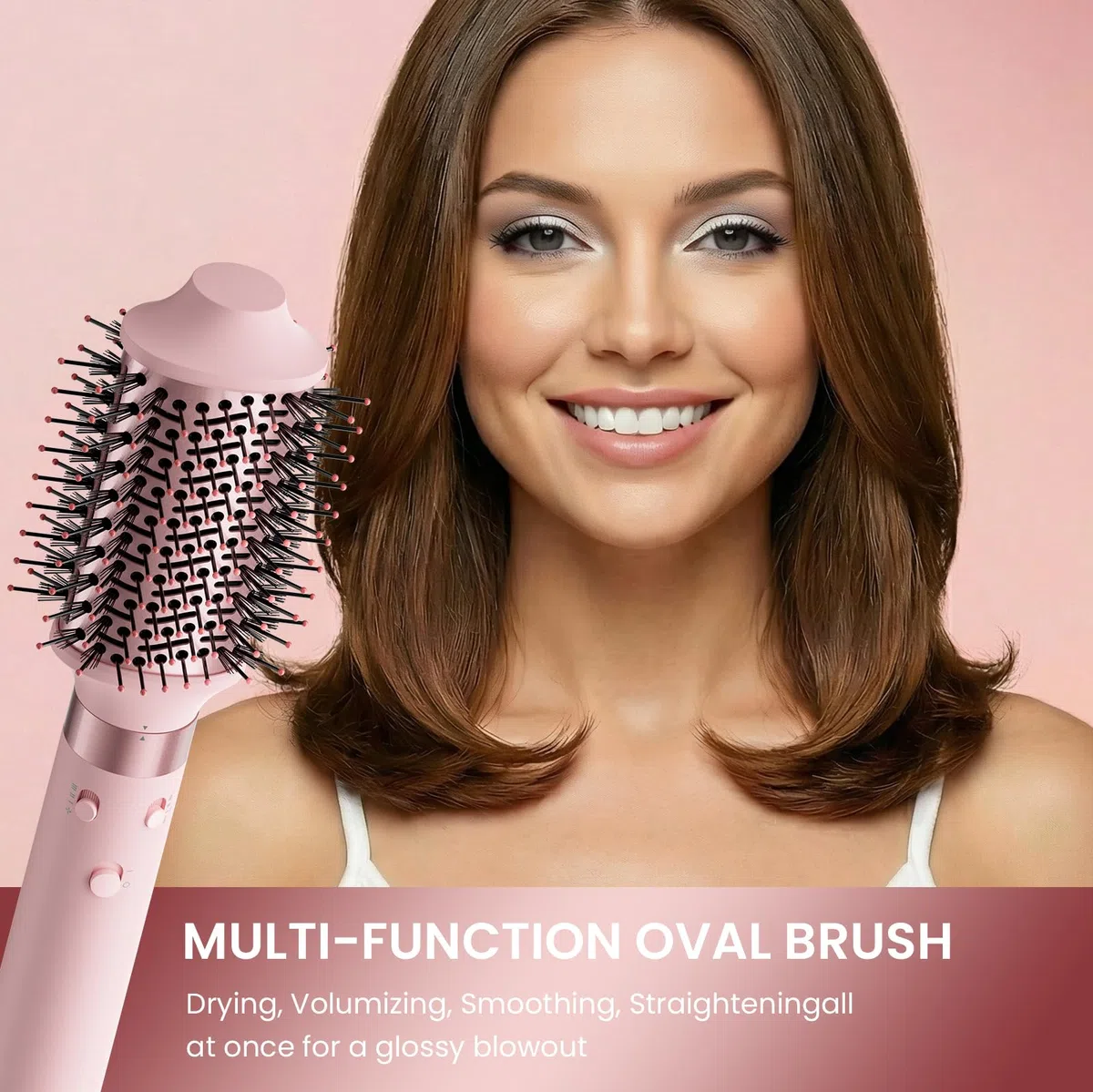 MESCOMB 5 in 1 Dual Voltage Hair Styler Ionen Föhn & Airstyler Set mit Aufsätzen, Schnelltrocknend,Lockenstab,Glätten, Volumen, Ohne Hitzeschäden | 100–240V für weltweite Reisen mit Reisetasche