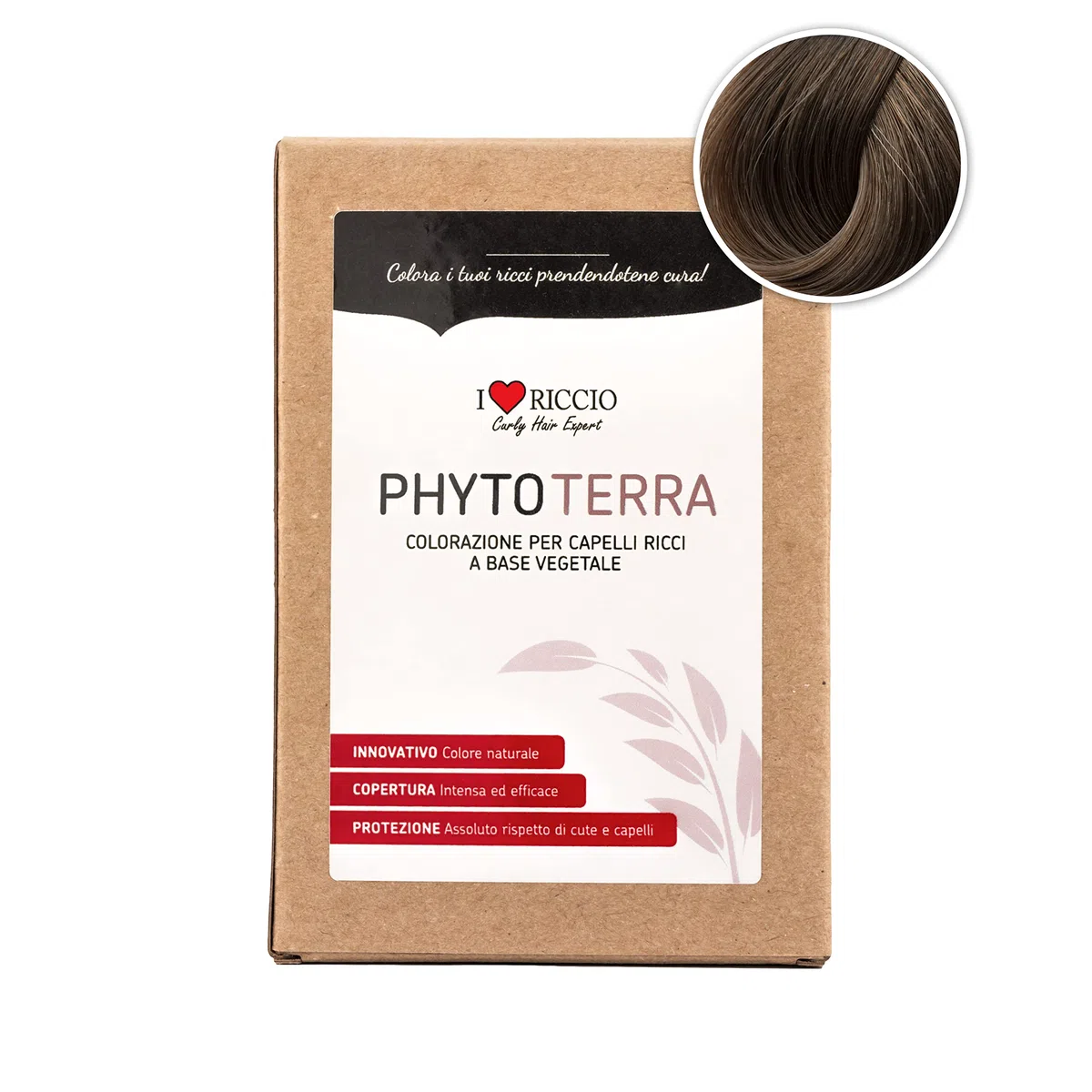 I Love PhytoTerra Haarfarbe für lockiges Haar auf pflanzlicher Basis, natürliche Haarfarbe, tonisierendes lockiges Haar, belebt und stärkt die Reflexe, Nuance Mokka, 80 g