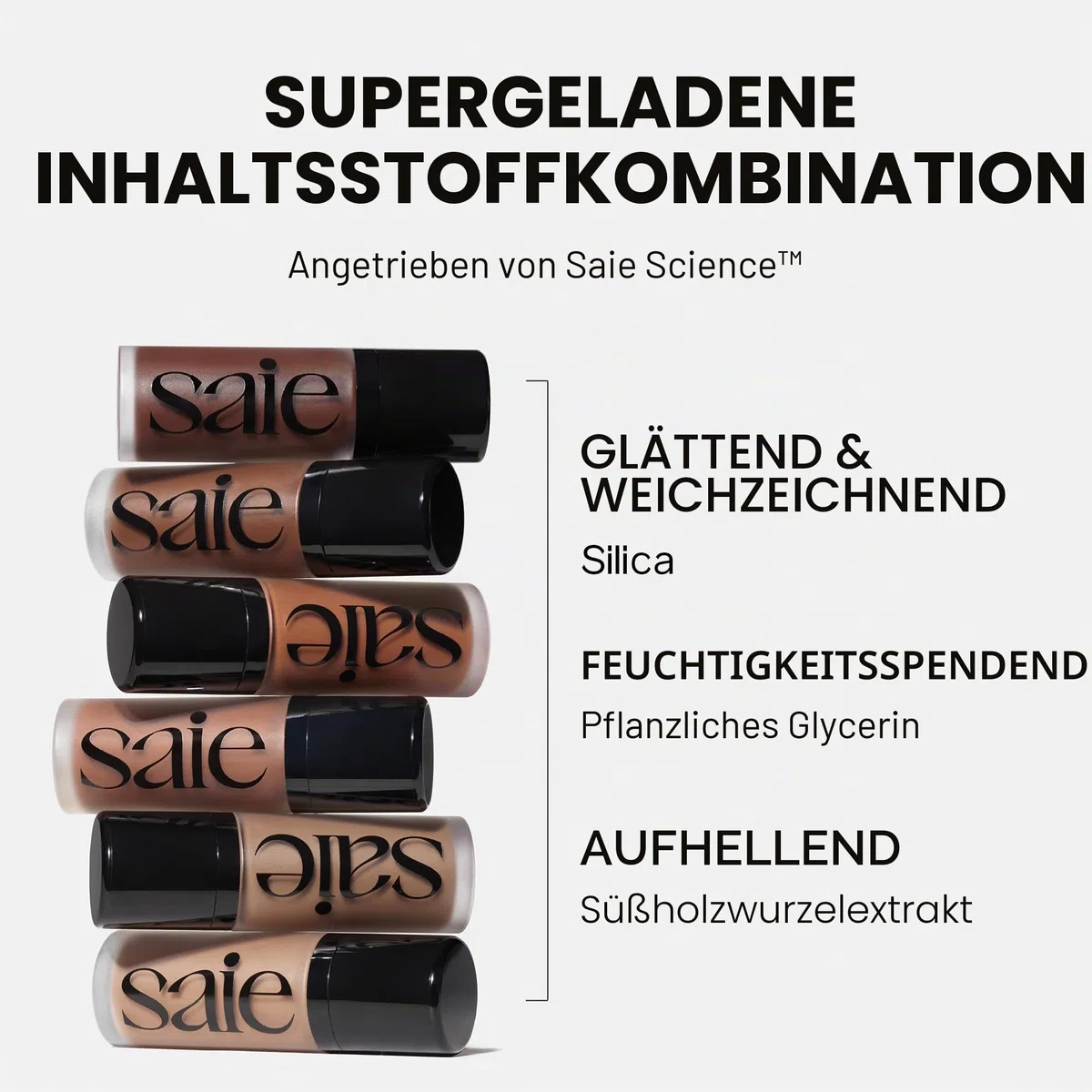 Saie Dew Bronze – Hydratisierender flüssiger Bronzer Stick für einen sonnengeküssten Glanz – flüssiger Konturenstift mit pflegenden Hautpflegestoffen – modelliertes Gesichts-Make-Up Essential – Salz | Liquid Contour & Bronzer für dezente Definition & Allo