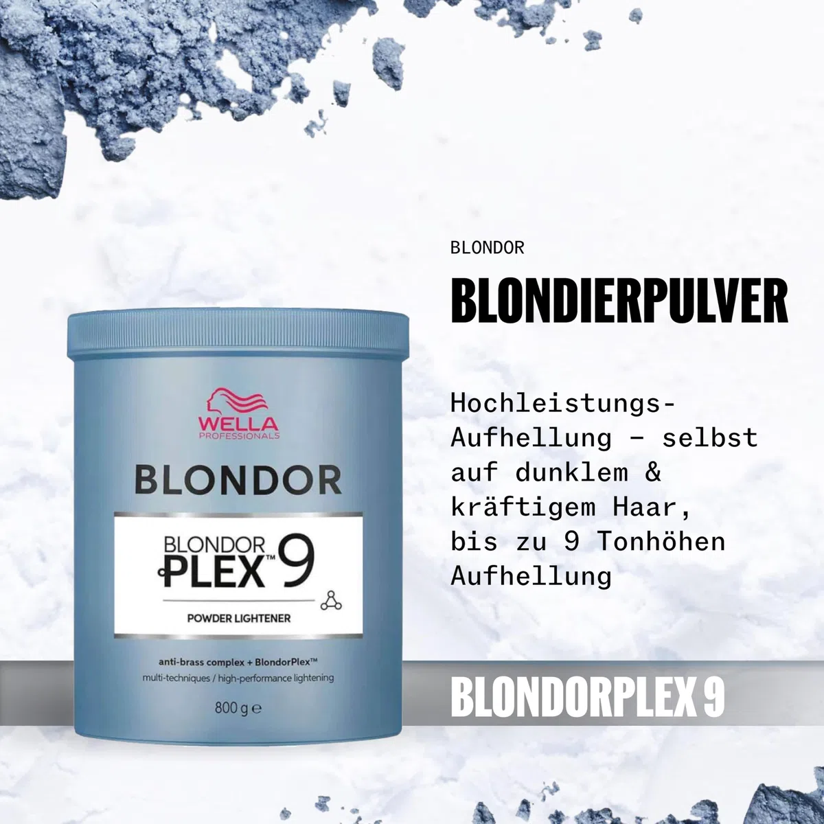 Wella Professionals BlondorPlex – Professionelles, staubfreies Blondierungspulver mit Bond-Builder-Technologie für bis zu 9 Tonstufen & 97% weniger Haarbruch