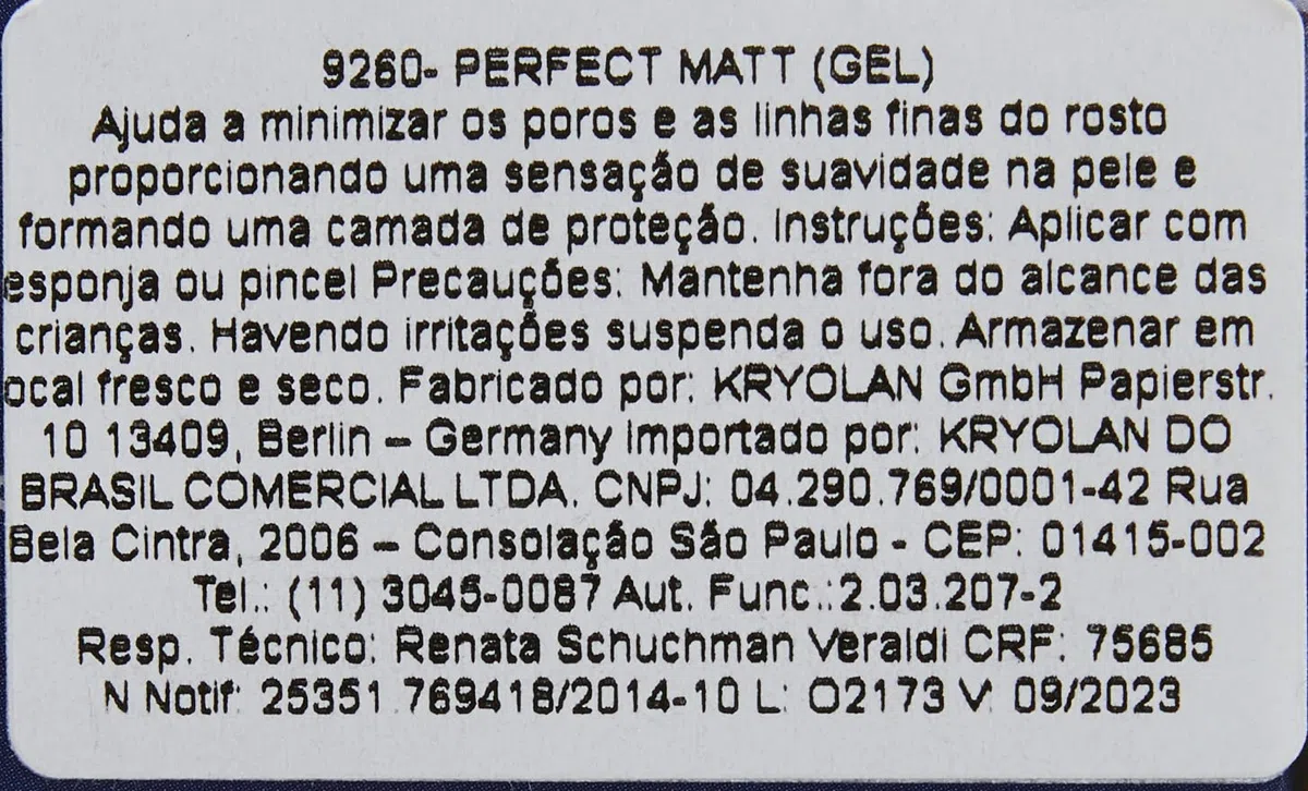 PERFECT MATT Grundierung für Make-Up 40ML von Kryolan