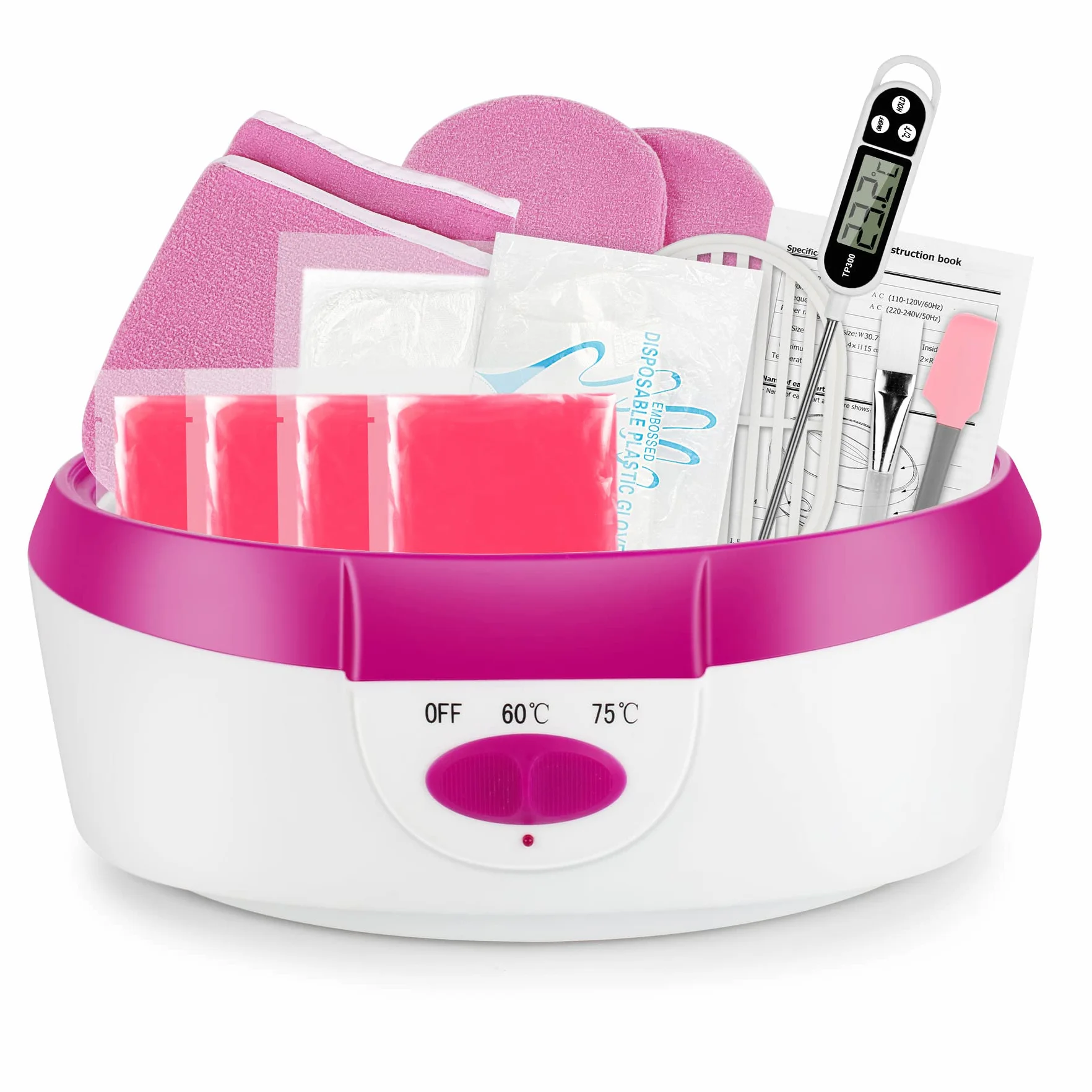 Paraffinbäder Wachsbad für Hände und Füße, Forever Speed Paraffin Wachsbad für Hände und Füße Gerät 265W, Elektrisches Wachsbad mit Paraffinwachs Set Rosa