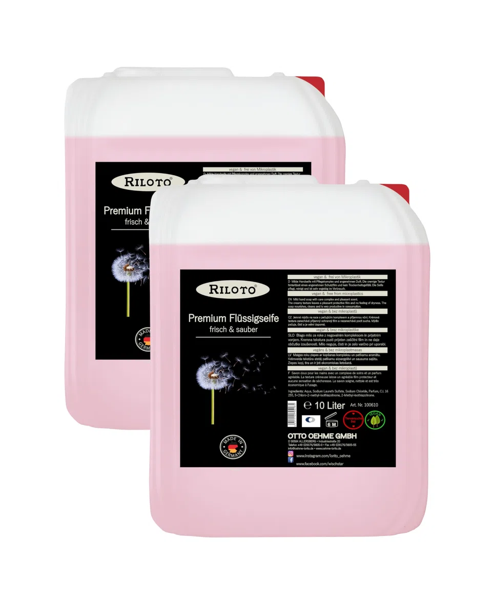 Lorito frisch & sauber Premium Flüssigseife 2 x 10L vegan Handseife Nachfüllseife