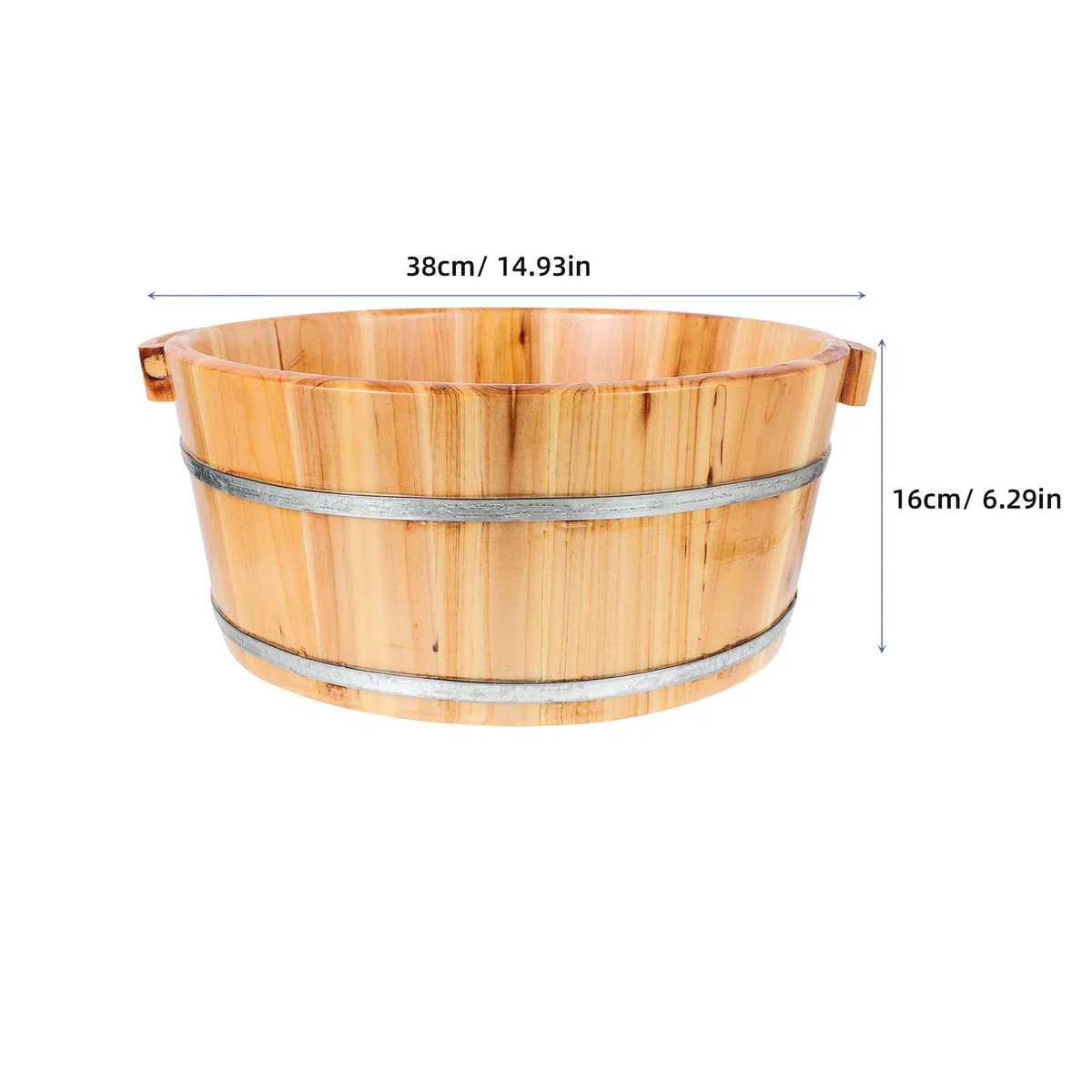 Fußbadewanne aus Holz mit Breiten Griffen Multifunktionales Sitzbad und Handbad für Fußpflege Leichtes Design für Zuhause Geeignet für Eltern und Freunde