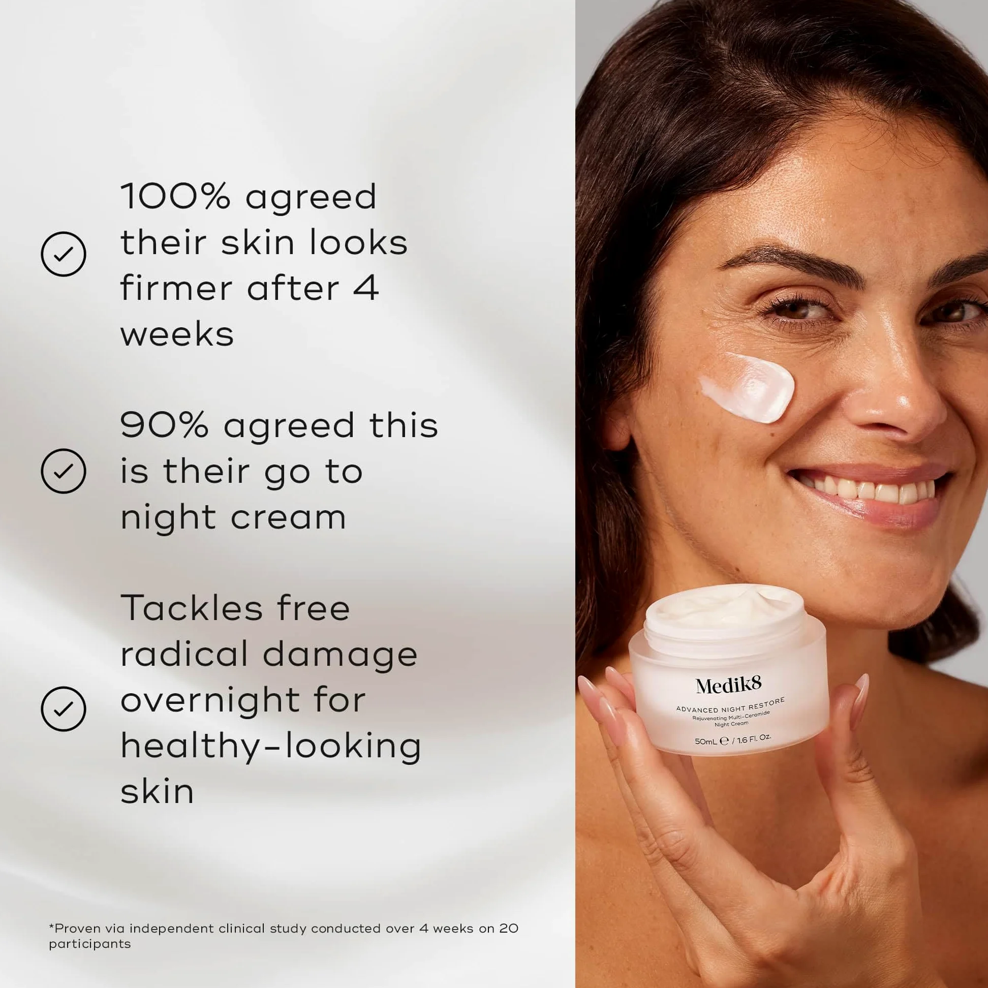 MEDIK8 Advanced Night Restore 50 ml | Verjüngende Feuchtigkeitspflege, pflegt und strafft Ihren Teint während Sie schlafen