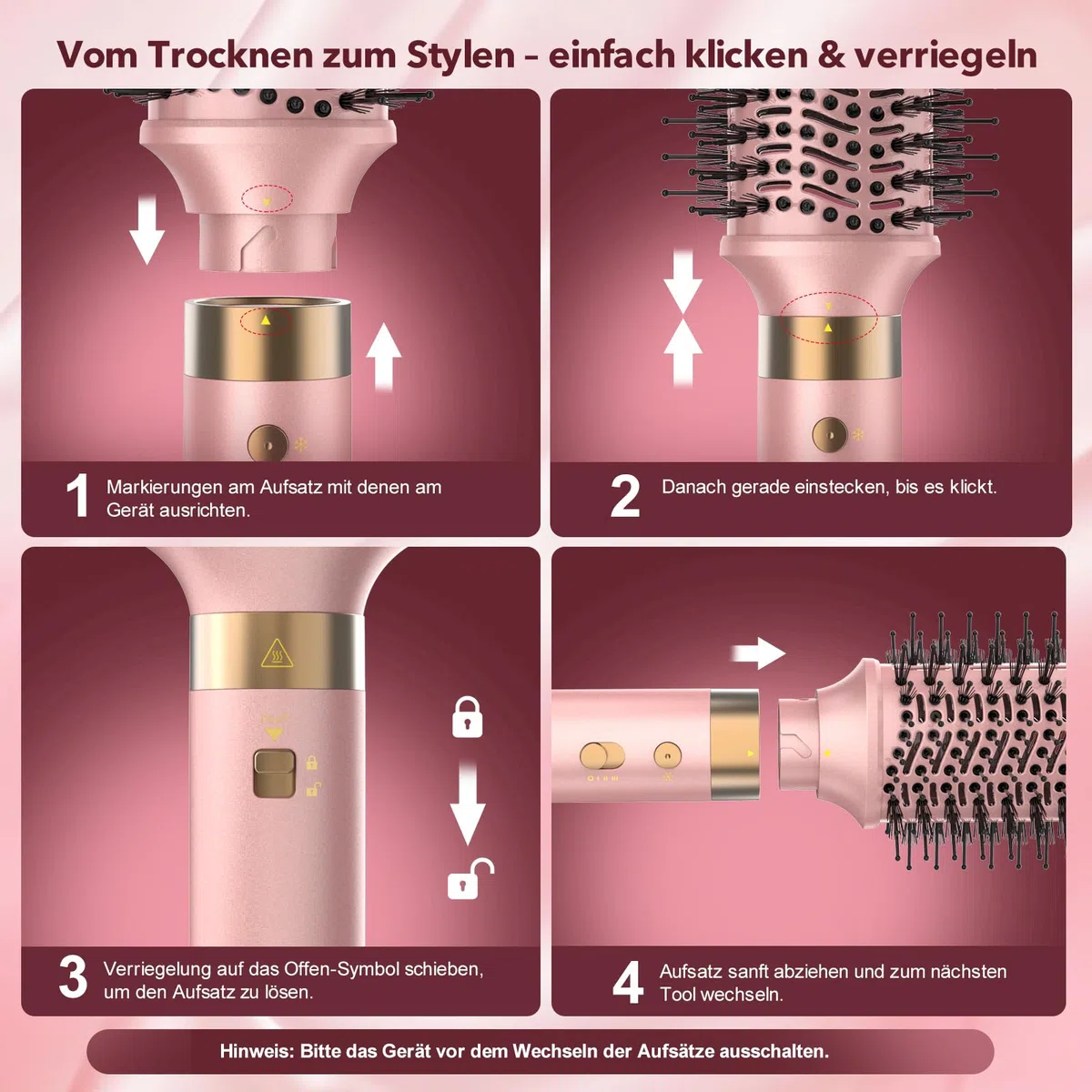 Mythsight StyleVibe 8-in-1 Airstyler mit Diffusor-Haartrockner, automatischen Lockenwicklern, Thermobürste, Reisetasche