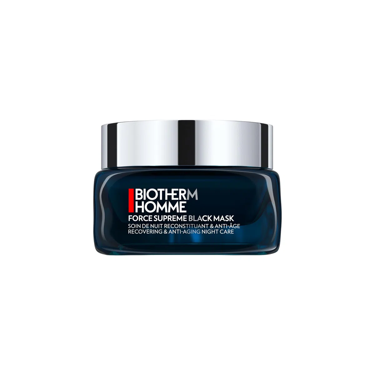 Biotherm Homme Force Supreme Black Mask Nachtcreme, schwarze Gesichtsmaske mit Algenextrakt, pflegende Anti Aging Maske für Männer, für eine revitalisierte Haut, 50 ml