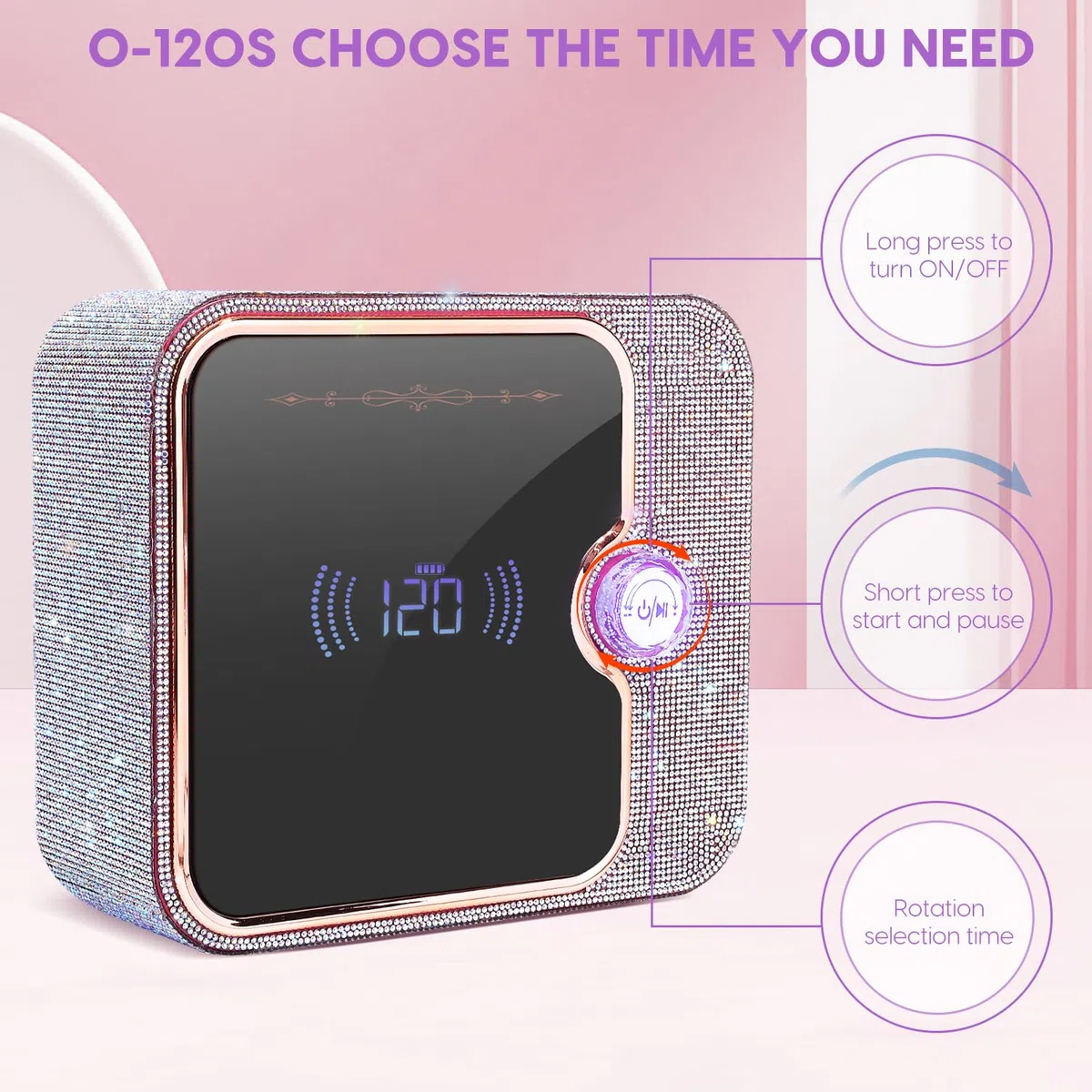 UV-Licht für Nägel, Wiederaufladbare UV-Nagellampe, Schnelle Nageltrockner-Härtungslampe, Gel Nagellack UV-Licht, 0-120S willkürliches Timing, für Salon