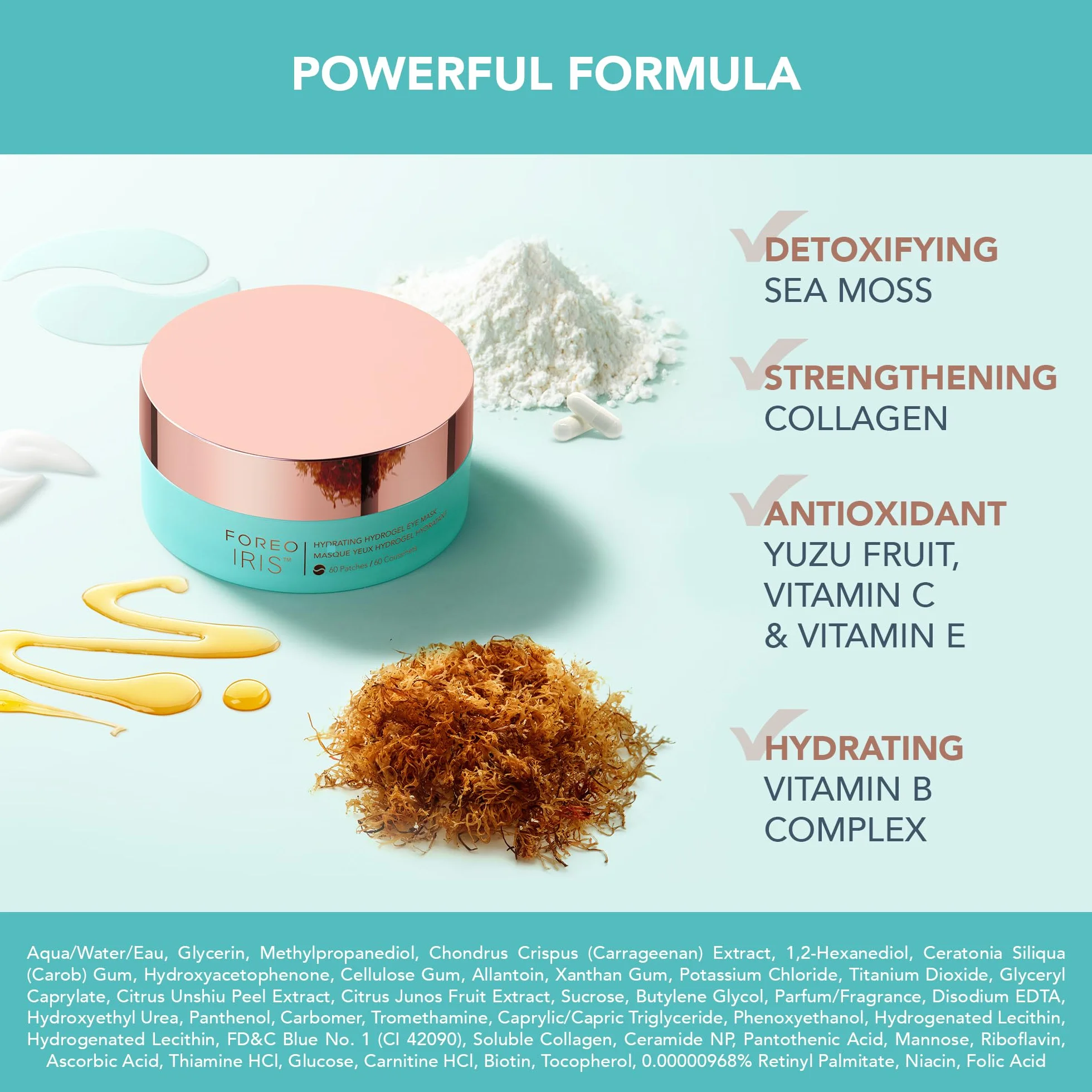 FOREO IRIS Augenpads gegen Augenringe – Behandlung mit Kollagen, Vitamin C & E – 60 Pads