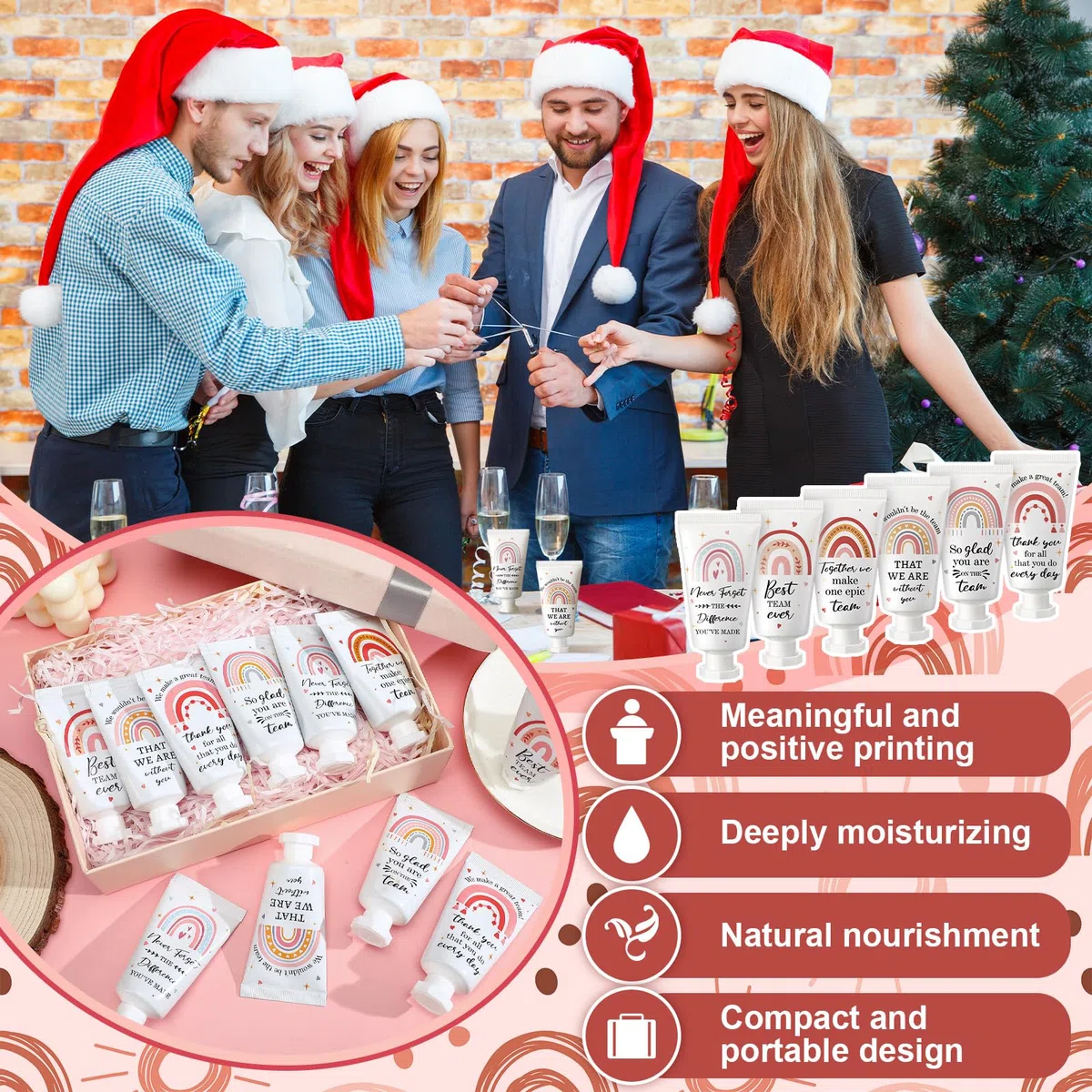 48 Stück Geschenke für CNA-Woche, Thanksgiving Handcreme für Mitarbeiter, inspirierende Geschenke für Teams, Boho-Regenbogen, Abschlussgeschenke für die