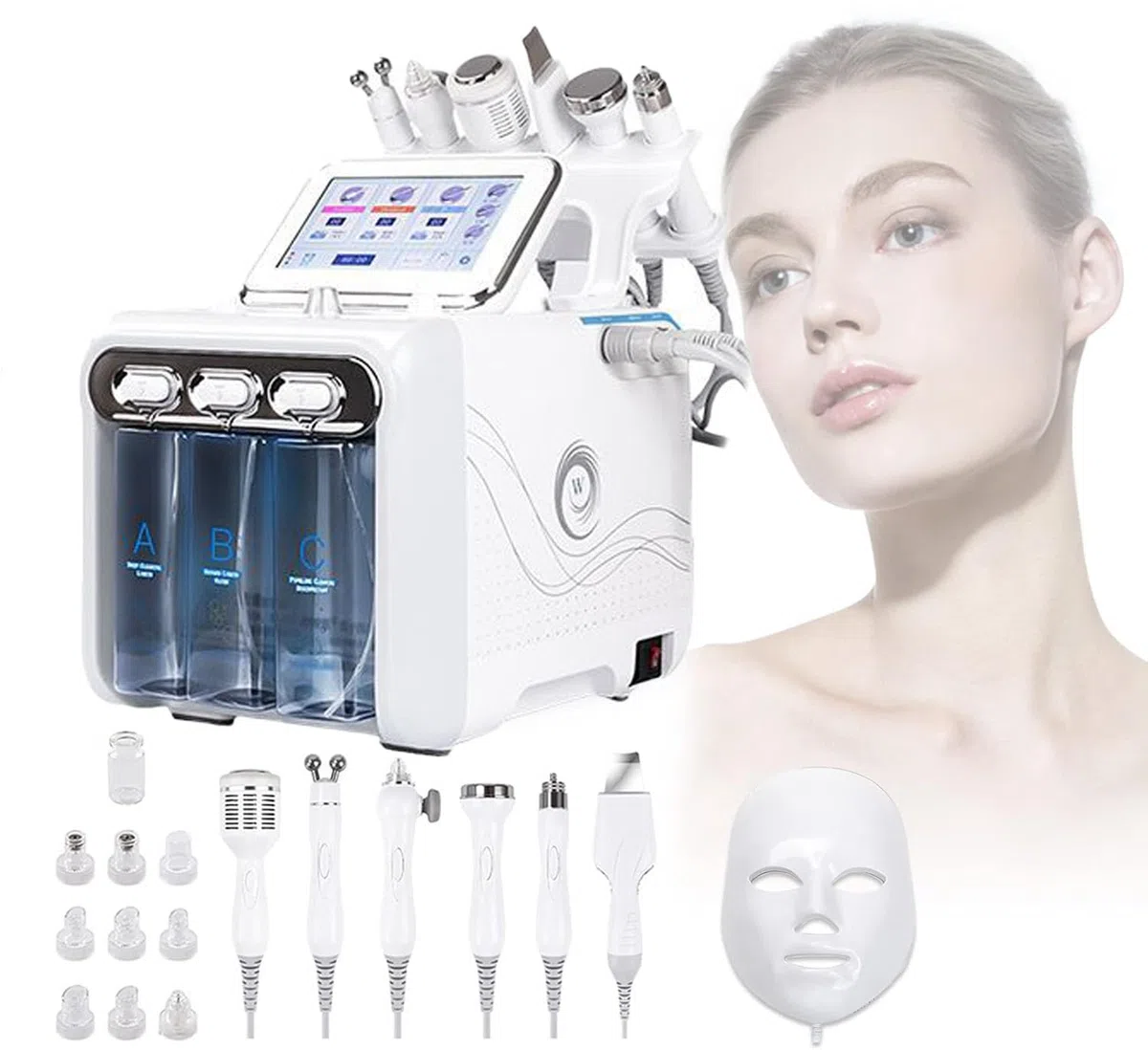 Professionelle Hydroface-Maschine 7-in-1, Hautpflege, Mikrodermabrasion, Peeling, kleines Blasengerät zur Beseitigung von Falten und Mitessern, Dermabrasion für Haus und Salon