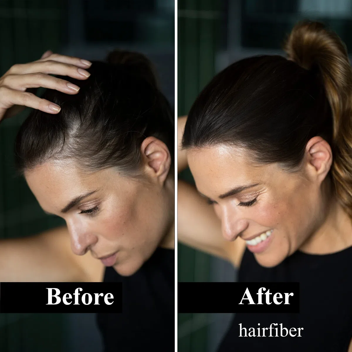 LEON MIGUEL Hair Fiber - Haarverdichtung - Premium Streuhaar/Schütthaar mit Soforteffekt bei Geheimratsecken, Haarausfall und lichtem Haar - Haarpuder | 25g (Dunkelbraun)