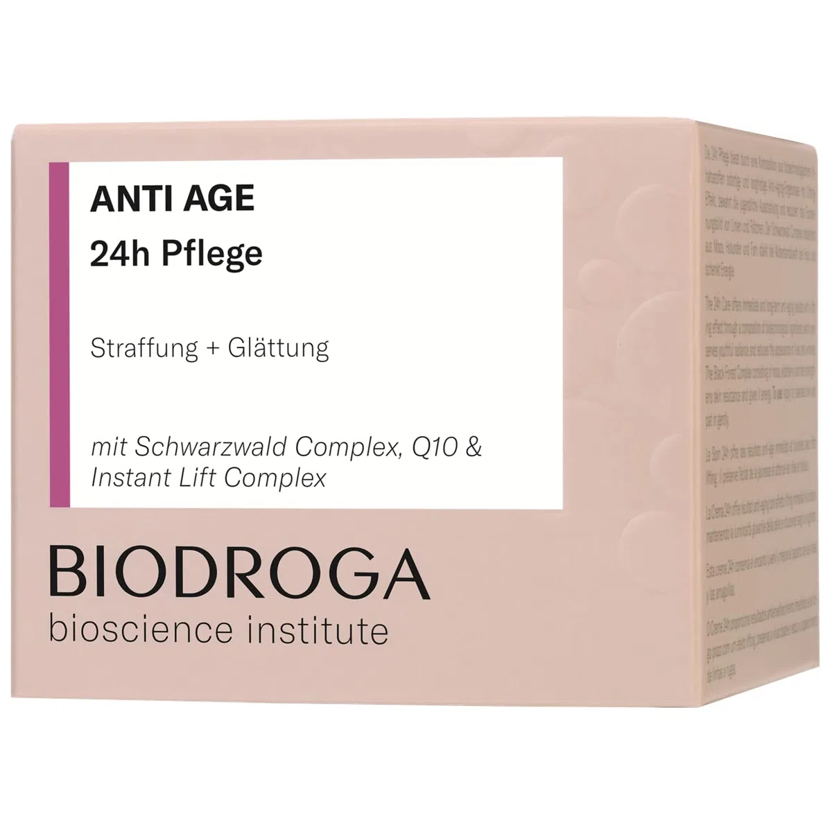 Biodroga Anti Aging 24h Gesichtscreme 50 ml – straffende Anti Falten Gesichtspflege Tagescreme Nachtcreme Vegan Bioscience Institut
