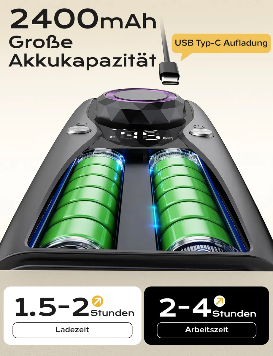 yomanta Nagelfräser Professionell set 45000 RPM Tragbare Elektrische Nagelfräser 10H+Batterielebensdauer Wiederaufladbar Nagelfräser für Gelnägel, LCD-Anzeige Einstellbare Drehrichtung