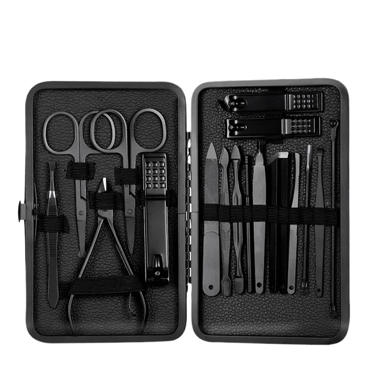 Nagelknipser, Trimmer Earpick Grooming Kit Maniküre Pediküre Schere Pinzette Nagelwerkzeuge Set mit schwarzem Tra, Körperpflege