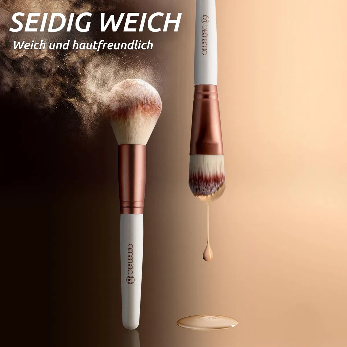 OMANIAC 20-teiliges Makeup Pinsel Set, Hochwertiges Pinselset Make-up aus langlebigen synthetischen Fasern, Professionelle Makeup Pinsel für Alltag oder Reise Makeup Bürsten Set(Weiß)