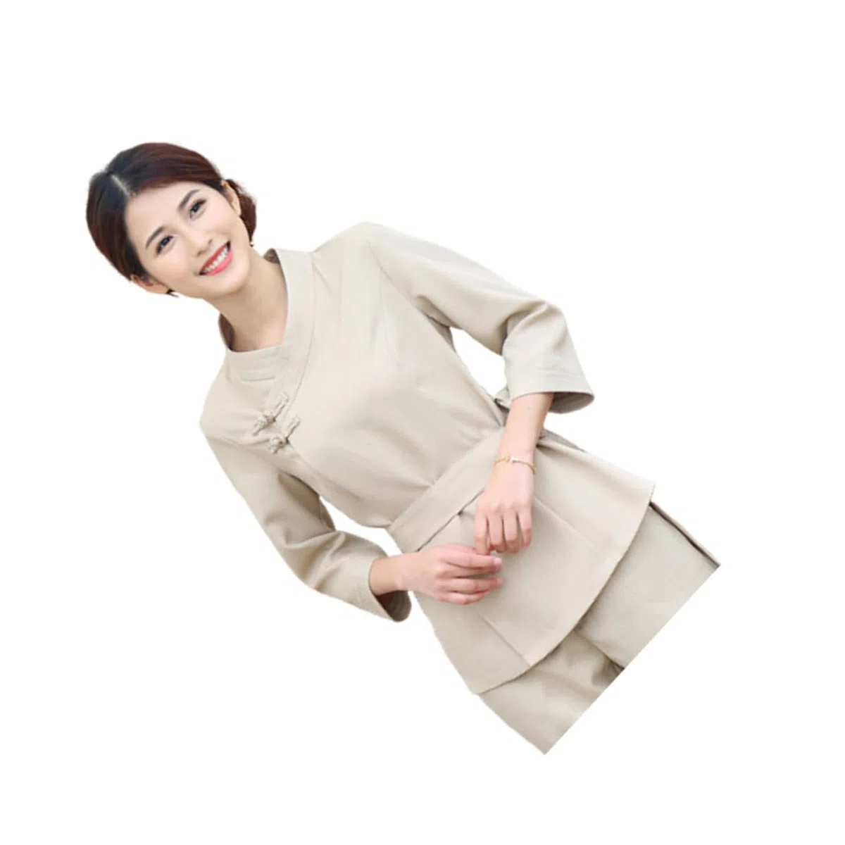 FRCOLOR Kosmetikerinnen Overall für Salon und Spa Leichte Arbeitskleidung aus Polyester und Spandex mit Verstellbarem Taillenband