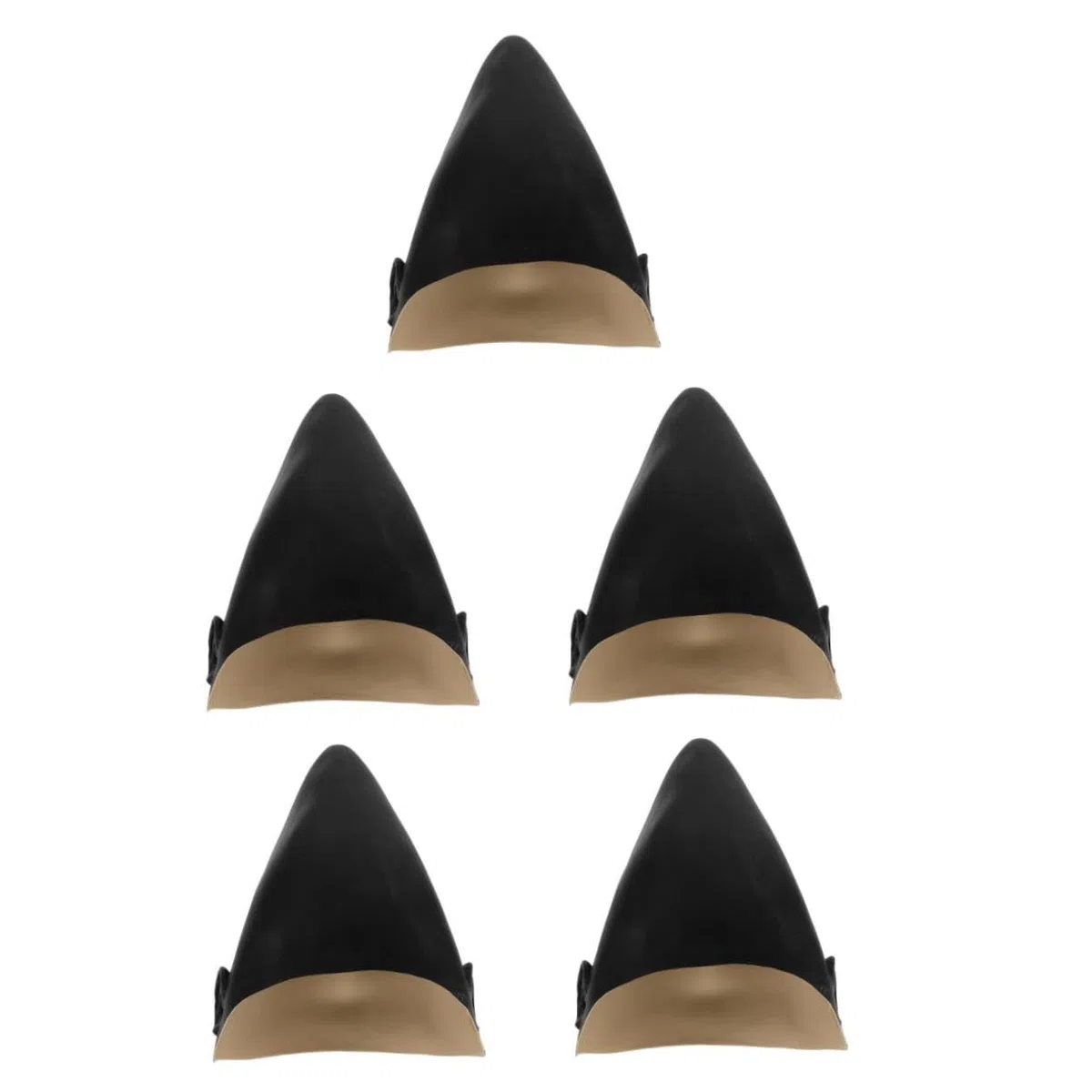 Healvian 5 Stück Schwarze Latex Glatze Flexible und Langlebige Bald Cap für Erwachsene Realistisches Makeup Zubehör für Halloween Cosplay Theater und Themenpartys