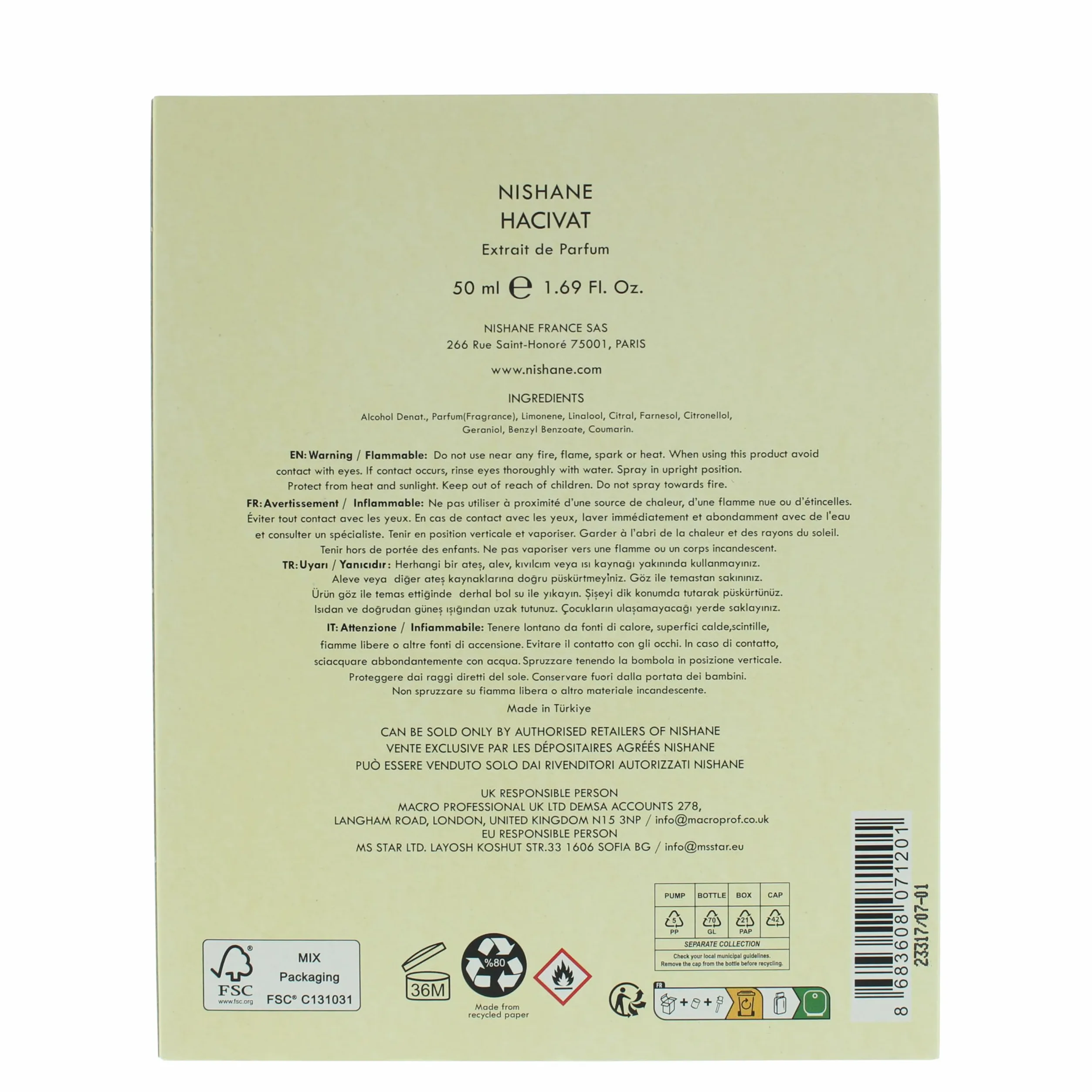 Nishane Hacivat Extrait de Parfum 50 ml
