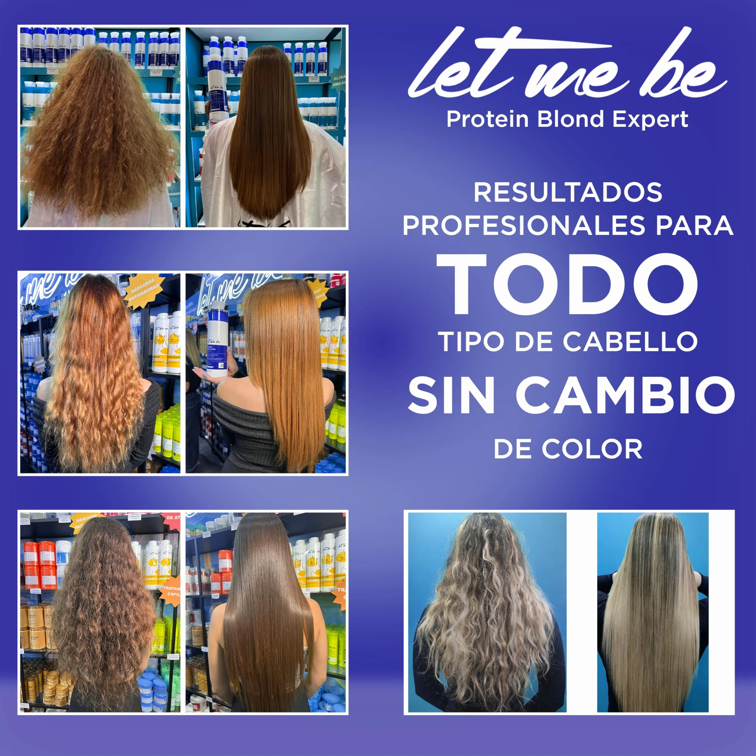 Let Me Be – Protein Smoothing Blond Expert, 1-Schritt Glättung ohne Formaldehyd, mit Keratin & Bio-Wirkstoffen, schützt blondes, graues & blondiertes Haar – 100 % brasilianisch (500ml)