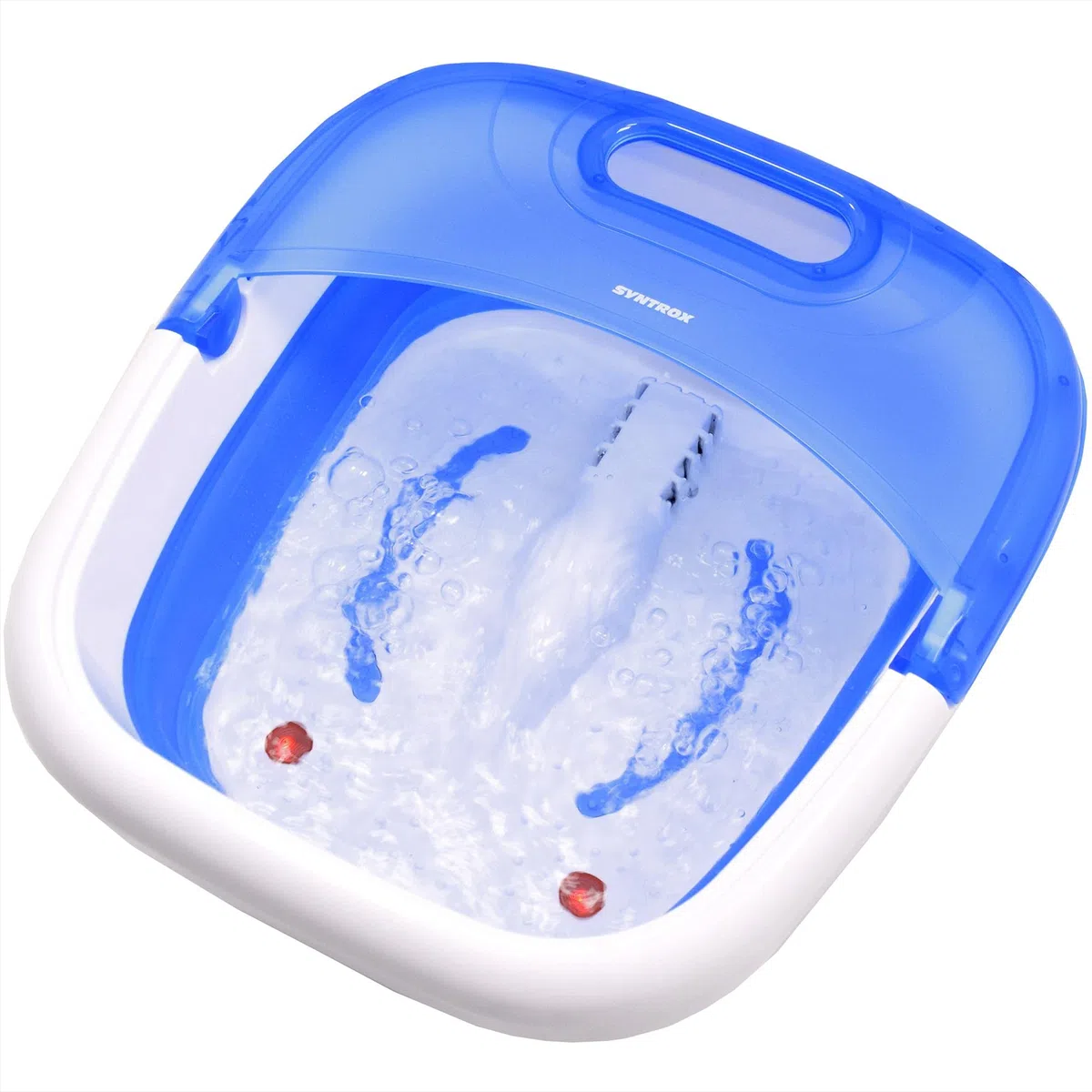 Syntrox Germany Fußbad mit Vibration, Sprudelmassage, Infrarotlicht, Faltbares elektrisches Fußbad, Fußmassagegerät FSB-350W Folder