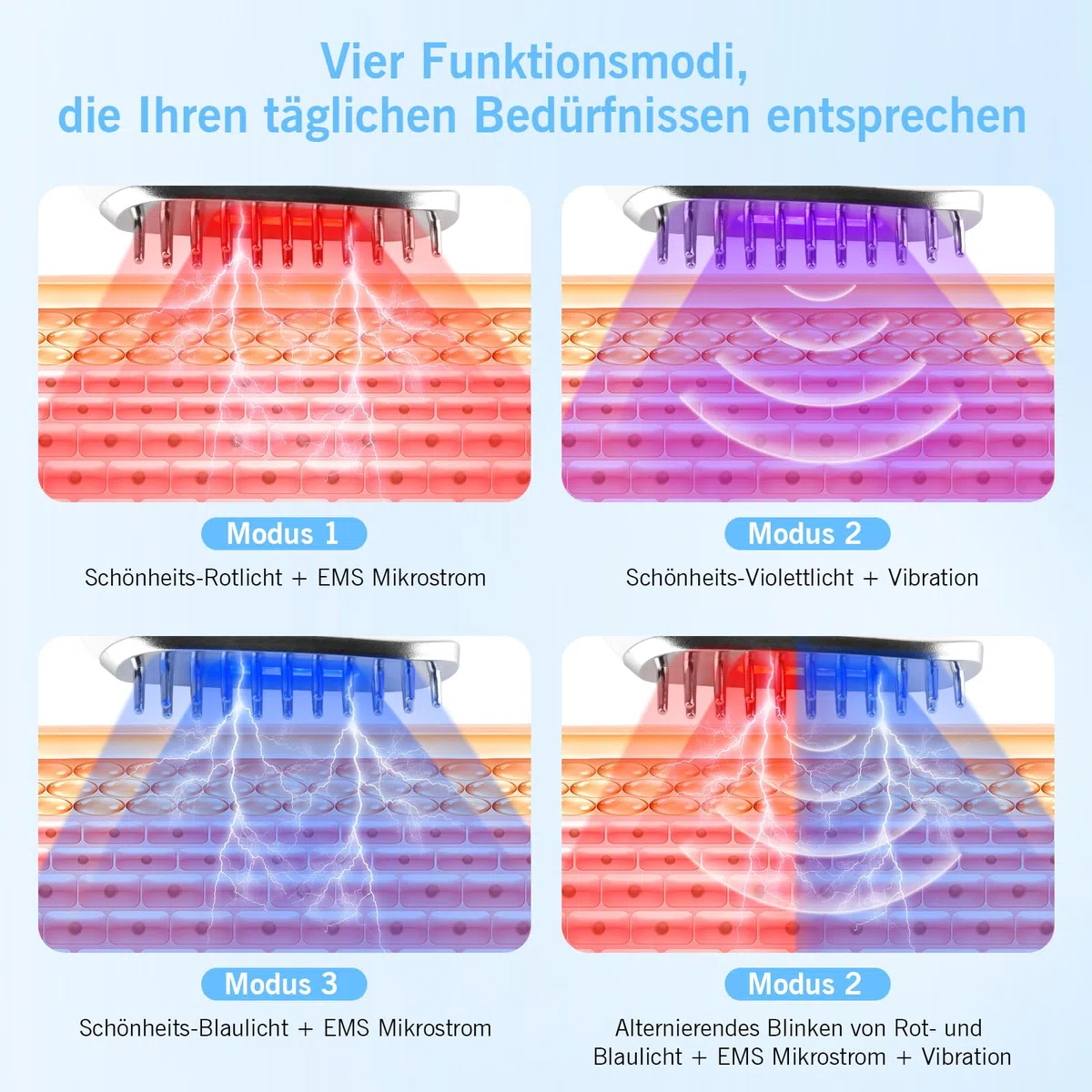 EMS Gua Sha Gesichtsmassagegerät LED Rotlicht Violettlicht Blau Therapie Gesichtsformungswerkzeug