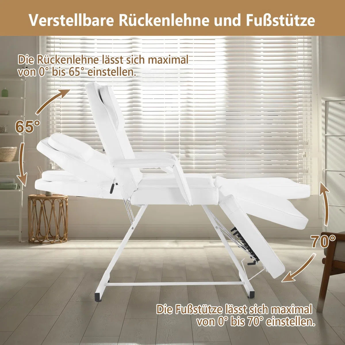 Bonnlo Massageliege verstellbar Kosmetikliege Tattooliege Massage Tattoo Stuhl Kosmetiker Bett Mehrzweck Gesichtsbett Stuhl Weiß