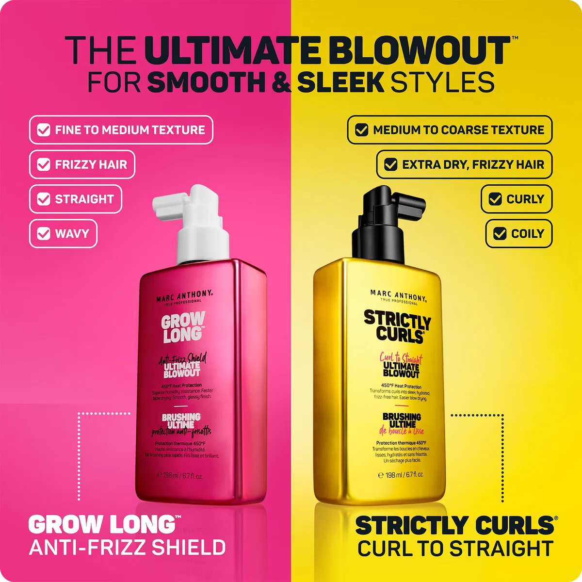 Marc Anthony Anti-Frizz Shield Ultimate Blowout Spray, wächst lang, weiches und glänzendes Haar bei hoher Luftfeuchtigkeit, Wärmeschutz, 170 ml