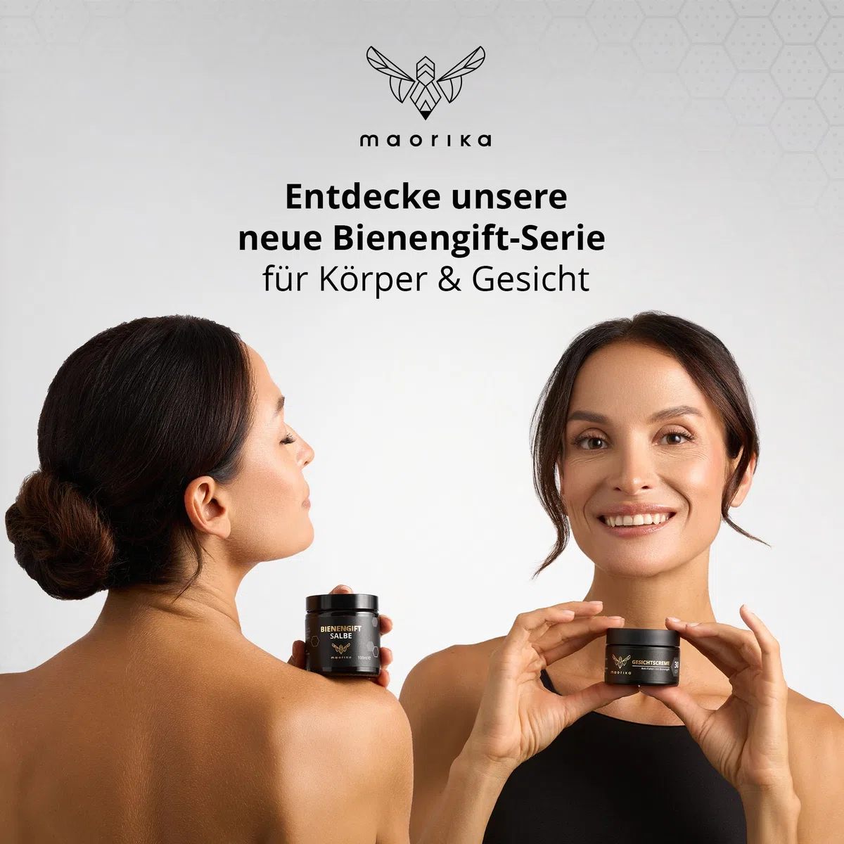 maorika - Gesichtscreme mit Bienengift, Hyaluron und Manuka - Antiaging mit LSF30 - Anti-Falten Skincare für ein straffes Hautbild - (3x 50ml Sparpaket)