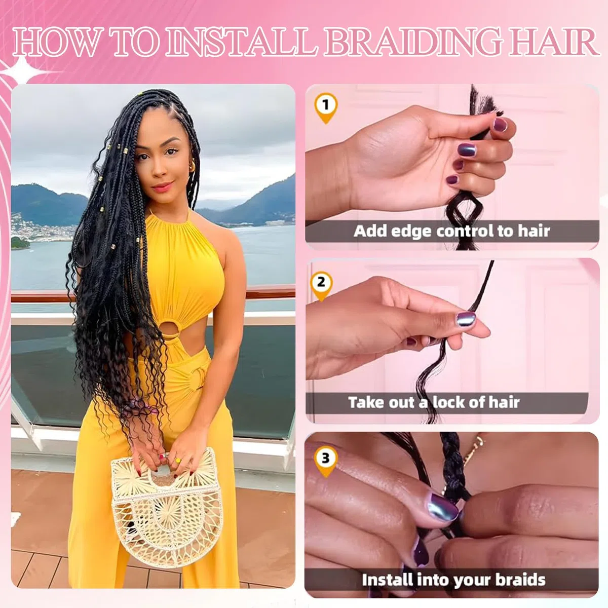 Lockiges Echthaar für Boho-Zöpfe 100g 45cm 2 Bündel Human Braiding Hair for Boho Braids Deep Wave Bulk Boho Hair for Braiding Knotless No Weft Bundles 18 Zoll Honey Blonde #27