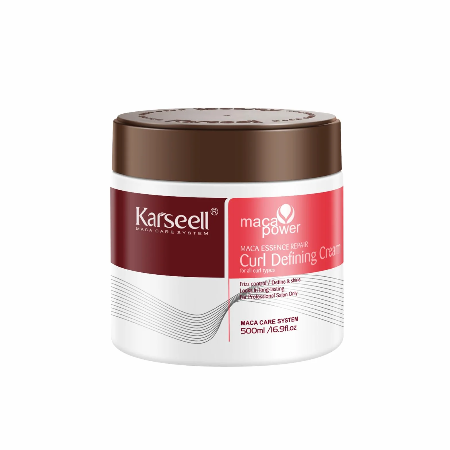 Karseell Lockencreme 500 ml – Definierende Curl Cream Lockenstärker & Lockenkontrolle, Locken Creme für Lockiges und Welliges Haar