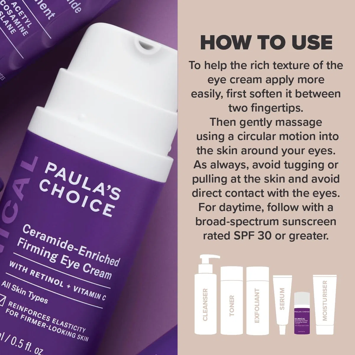 Paula's Choice CLINICAL Ceramide-Enriched Augencreme - Augencreme Gegen Falten und Augenringe, Feuchtigkeit & stärkt Haut um die Augen - mit Retinol & Vitamin C - Alle Hauttypen - 15 ml